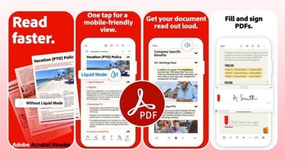 Adobe Acrobat Reader app for reading PDFs
