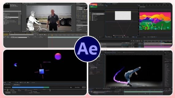 Adobe After Effects interface for professional animation and motion graphics