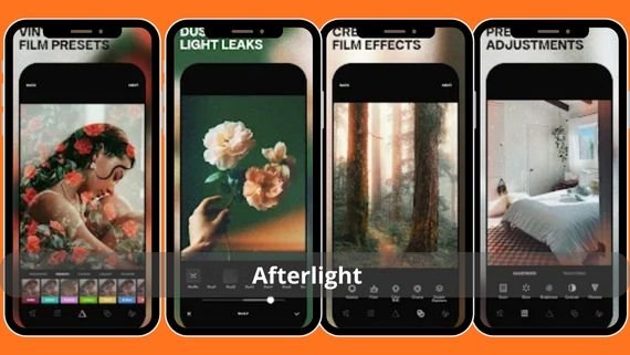 واجهة تطبيق Afterlight — أفتِرلايت