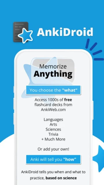 Anki helps memorize anything using spaced repetition, with free decks from AnkiWeb.