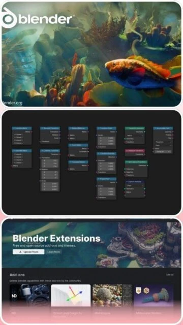 Blender Extensions free open source add-ons themes to extend capabilities like Matomagic