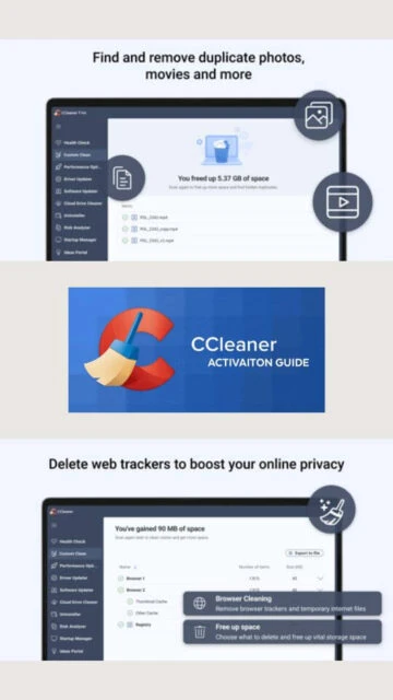 CCleaner finds duplicate photos, movies. Browser cleaning for privacy.
