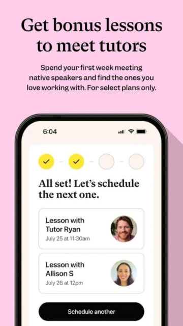 Preply Get bonus lessons. Schedule with Tutor Ryan, Allison S.