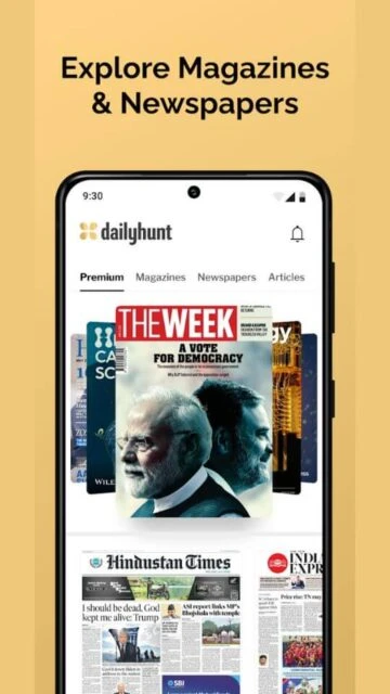 Dailyhunt Explore Magazines & Newspapers like THE WEEK Hindustan Times front pages