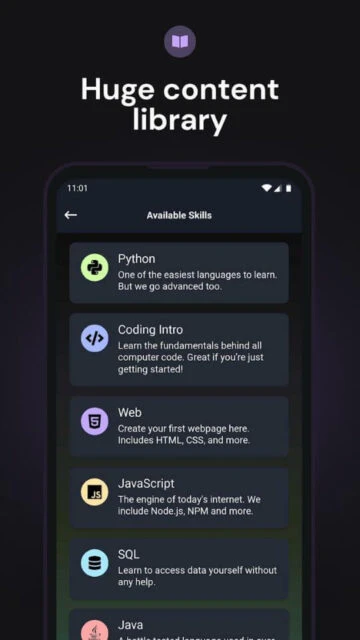 Enki Huge content library. Python, Coding Intro, Web, JavaScript.