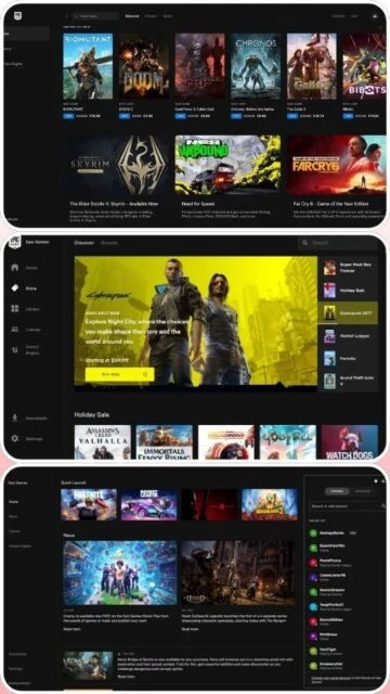 Epic Games Launcher store deals on Skyrim Doom Far Cry 6 Cyberpunk 2077 Holiday Sale