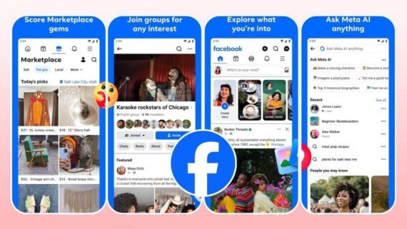 محتوى تطبيق فيسبوك Facebook يعرض تفاعل المستخدمين وتنظيم الصفحات