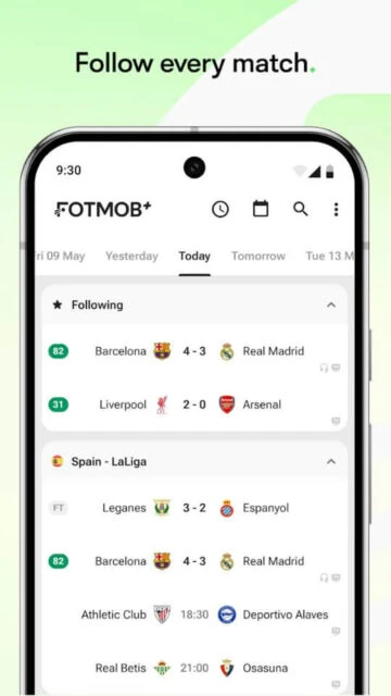 FotMob Follow every match. Today’s scores, LaLiga, following teams.