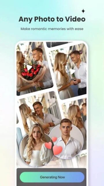 Romantic video creation from photos with Fotor's video maker