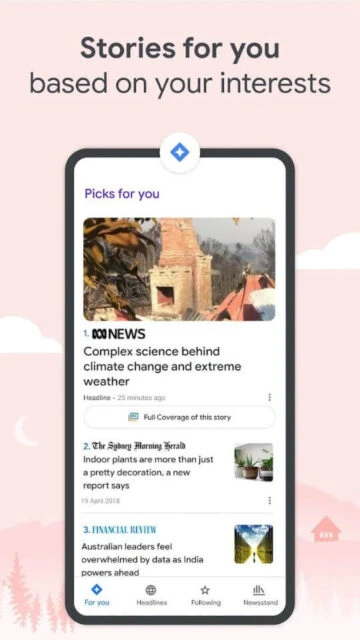 Google News Stories for you based on interests with ABC News Sydney Herald picks