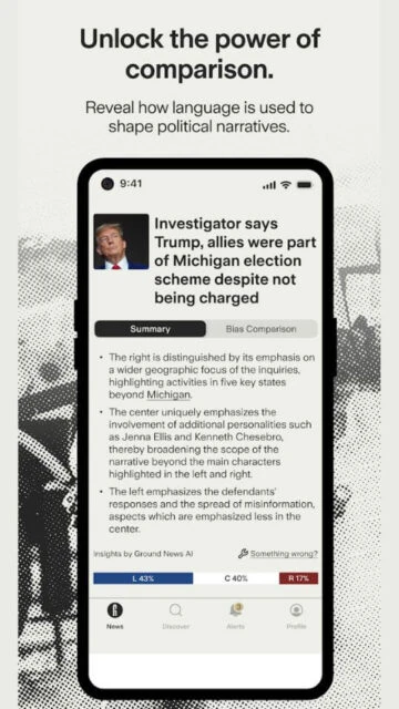 Ground News Unlock comparison power with bias analysis for political narratives and language