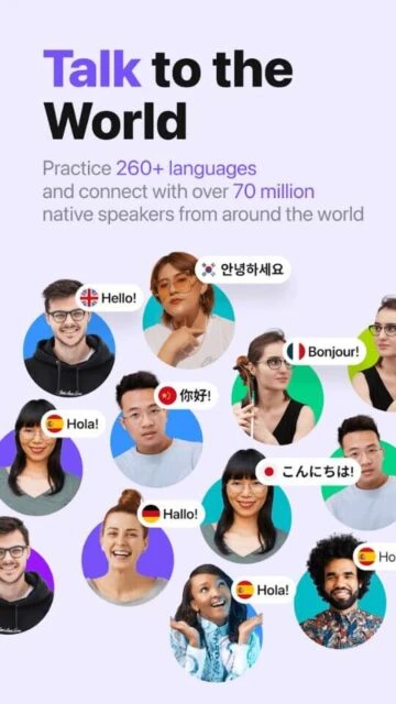 HelloTalk Talk to the World. 260+ languages, 70M speakers.
