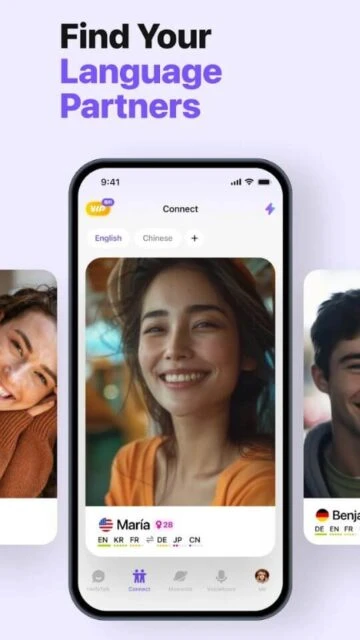 HelloTalk Find Language Partners. Connect English, Chinese, Maria.