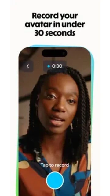 HeyGen avatar recording interface with 30-second timer display