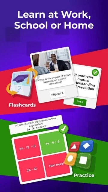Kahoot! Flashcards and Practice modes help learn anywhere, work, school, or home.