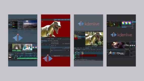 Kdenlive interface with track editor and advanced effects panel