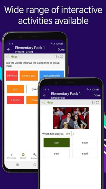 LearnEnglish Grammar interactive activities for grammar like Present Perfect and Simple Past practice exercises