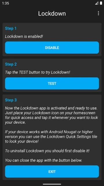 Lockdown - Protect Your Device Screenshot