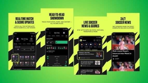 واجهة تطبيق OneFootball وان فوتبول بتغطية دوريات واسعة