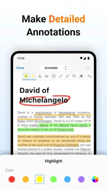 PDFgear app lets you make detailed annotations highlight underline and comment on any document