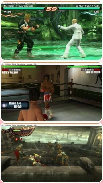 PPSSPP runs Tekken, Rocky, and God of War games on PC.