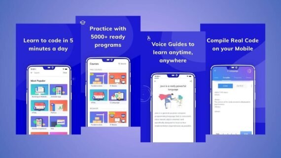 واجهة تطبيق بروجرامنج هاب Programming Hub لمحتوى الأمثلة البرمجية