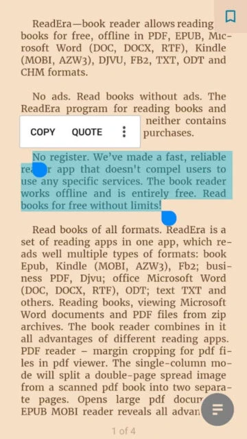 ReadEra reads all formats PDF EPUB Word Kindle offline free no ads no purchases