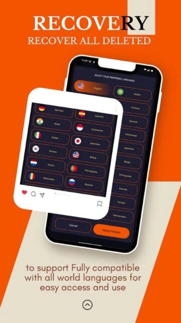 Recuva file Recovery supports all world languages for easy access and use across regions