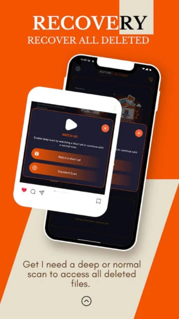 Recuva file Recovery offers deep or normal scan options to access all deleted files on device