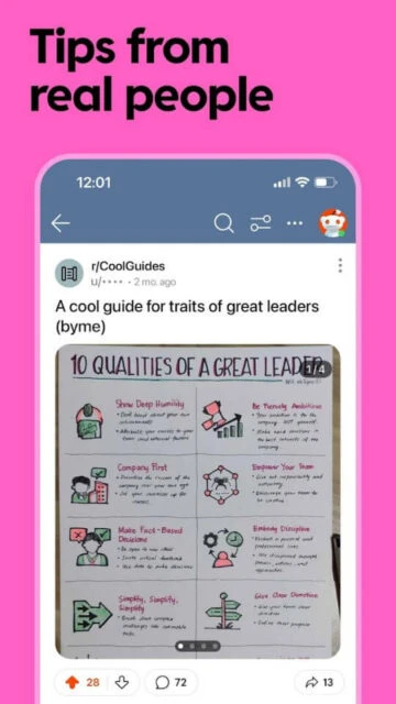 Reddit post in r/CoolGuides. Tips from real people on leadership.