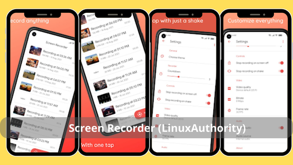واجهات تطبيق سكرين ريكورد Screen Recorder