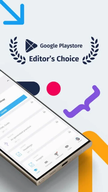 Sololearn: Google Play Editor’s Choice for coding with XP and global community support.