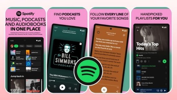 شاشة بودكاست داخل تطبيق سبوتيفاي Spotify بمحتوى منسق وواضح