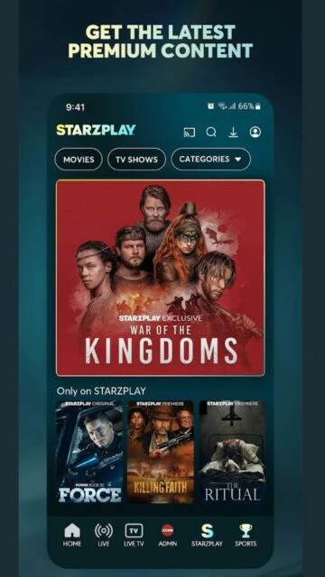 STARZPLAY latest premium content. War of the Kingdoms, exclusives.