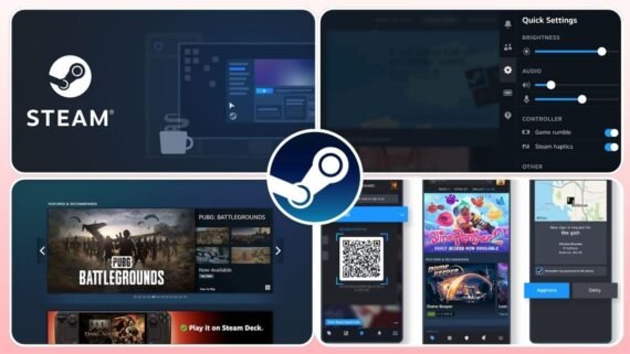 واجهة برنامج ستيم Steam لإدارة الألعاب مع مكتبة ضخمة وخيارات المجتمع