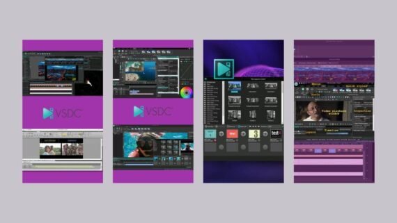 VSDC screen with 4K tools, control panel, and effects