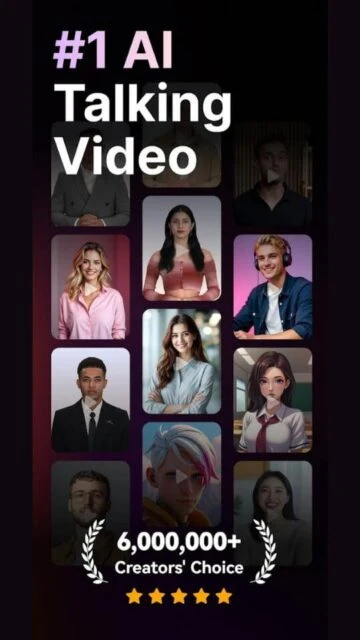 Virbo is a top AI talking video app with 6M+ users and realistic digital avatars.
