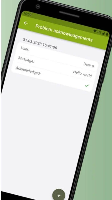 Zabbix Problem acknowledgements track user messages with timestamp and checkmark status