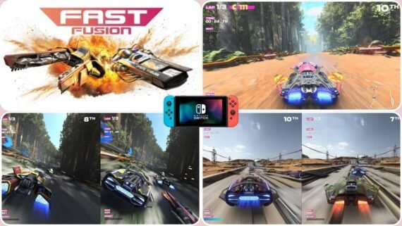 مركبات مندمجة ومسارات مضيئة في لعبة Fast Fusion