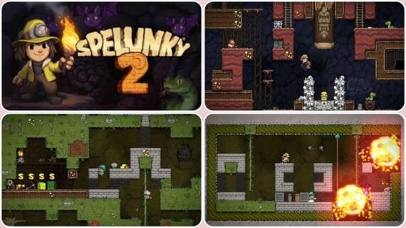 لعبة Spelunky 2 منصات روجلايك بعقاب قاسٍ وبيئات عشوائية